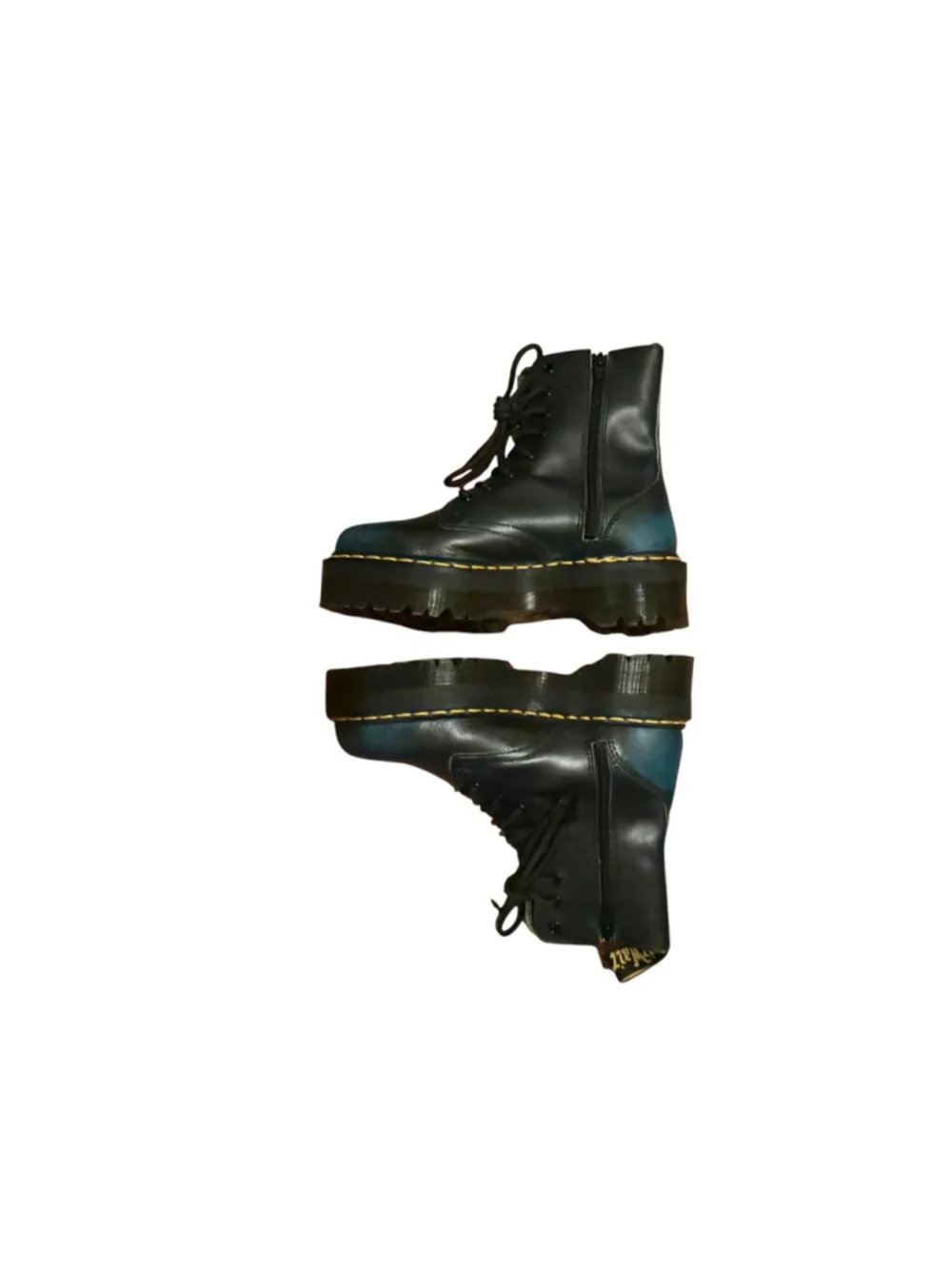 Dr. Martens Jadon Black Blue Platform Boots Size 8